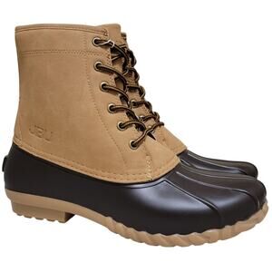 JBU by Jambu Men Maine Classic Duck Boot Size US 10M Dark Brown Beige Waterproof